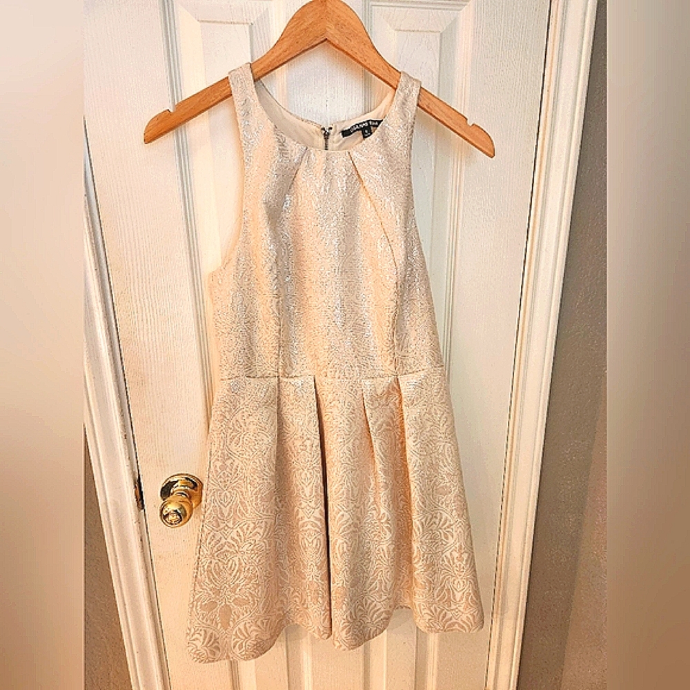 Gianni Bini -- White Brocade Cocktail Dress - Picture 2 of 12